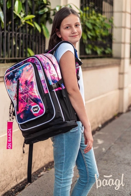 Baagl School Backpack Set - Abstract Design