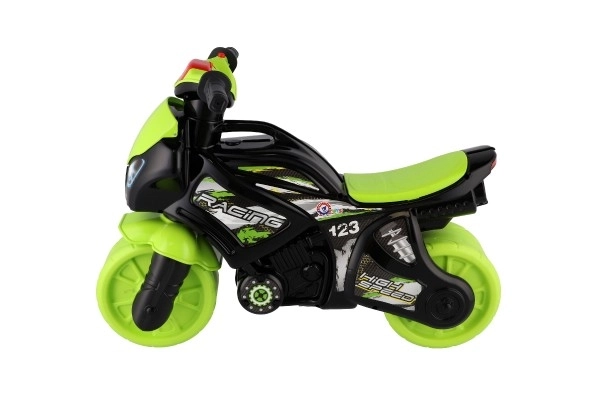 Balance Bike Motorcycle Green-Black with Light and Sound