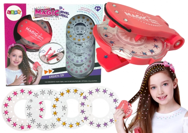 hair jewelry and decoration set with applicator