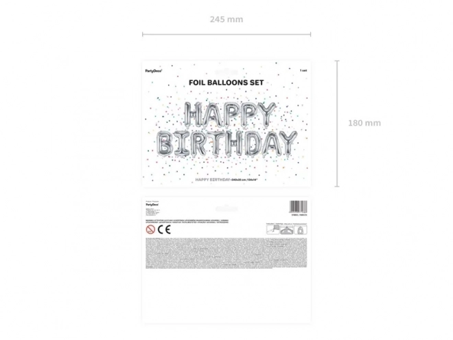 Foil Balloon Happy Birthday Silver