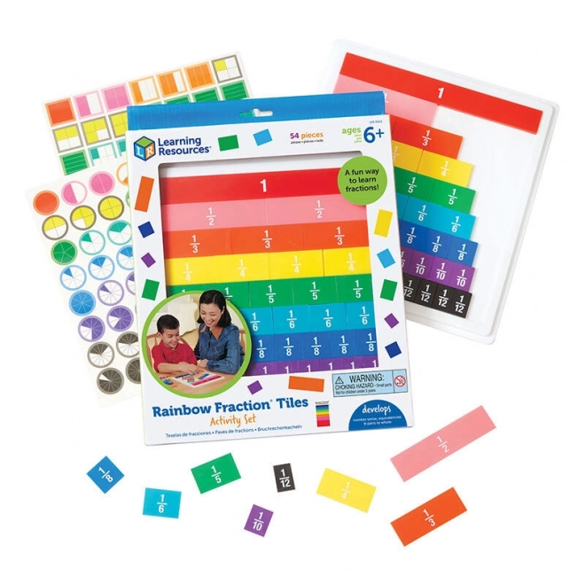 Rainbow Fraction Tiles With Tray