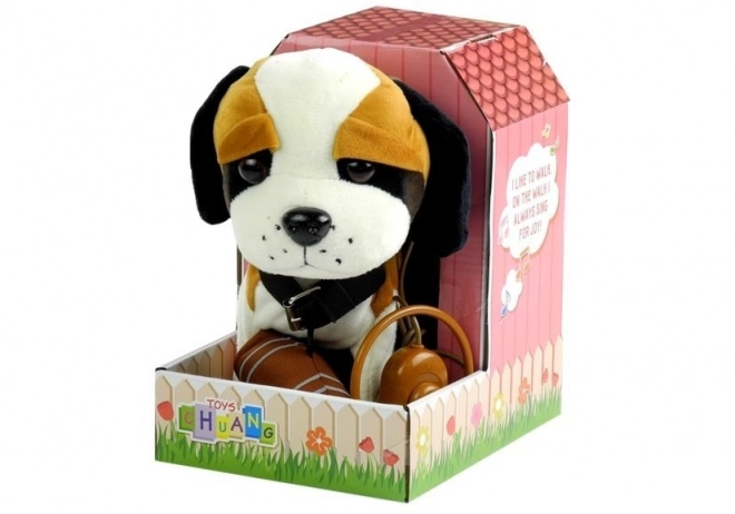 Interactive St. Bernard Puppy with Leash and Kennel