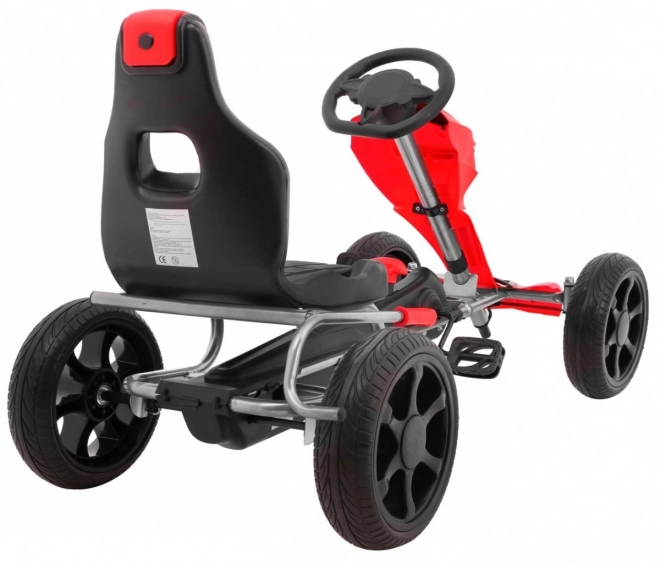 Grand Ride pedal go-kart for children 3+ Red + EVA wheels + Adjustable seat + Handbrake