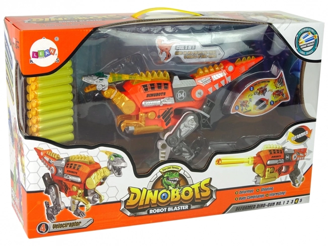 Dinobots 2v1 Velociraptor Pistola a Freccette con Bersaglio