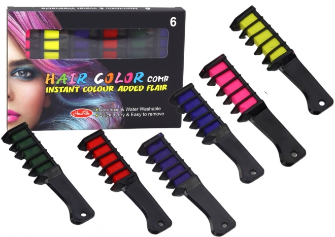 Hair Color Chalk Set 6 Matte Colors