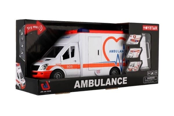 Plastic Ambulance Toy with Stretcher and Light & Sound