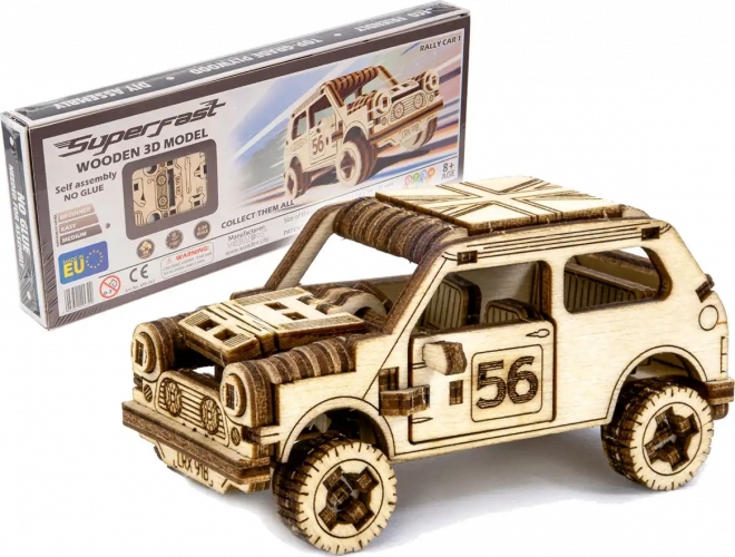 Holz 3D-Puzzle Rallyeauto