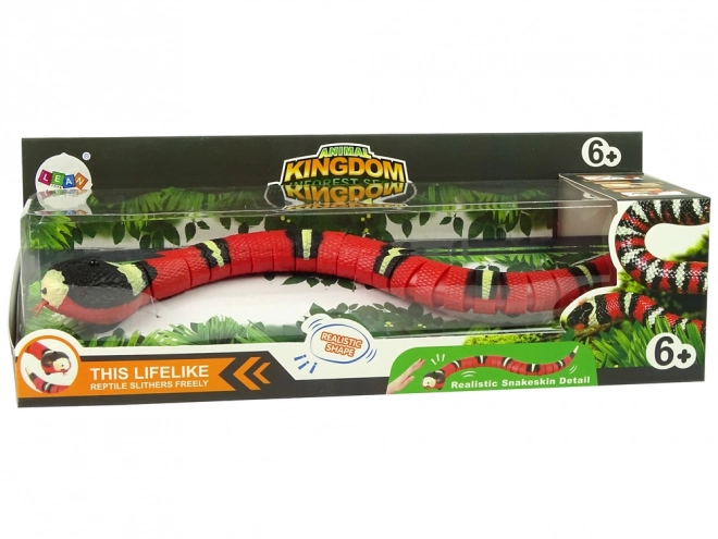 Remote Controlled Interactive Red Snake with Black Stripes