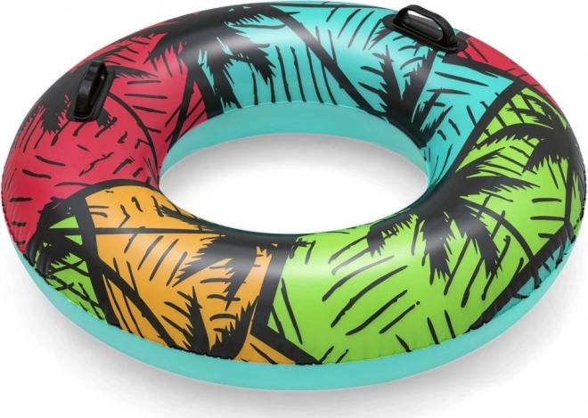 Swimming Ring with Handles 91 cm - Waves and Palm Tree Designs