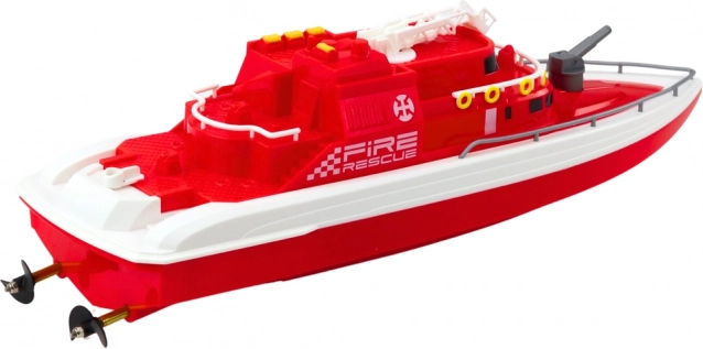 Grande barca motorizzata di salvataggio telecomandata rossa 1:28