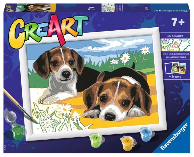 Creative Art Jack Russell Puppies Painting Set