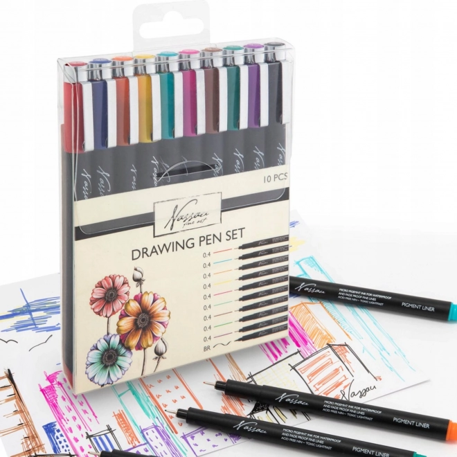 Grafix set of colored fineliners 10 pcs
