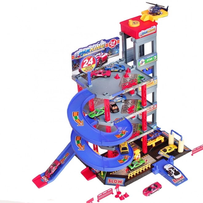 Woopie Multilevel Parking Garage with Car Wash and Helicopter