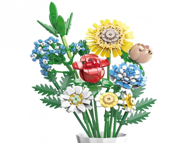 Technical Construction Set Meadow Flowers with Vase 618 Pieces