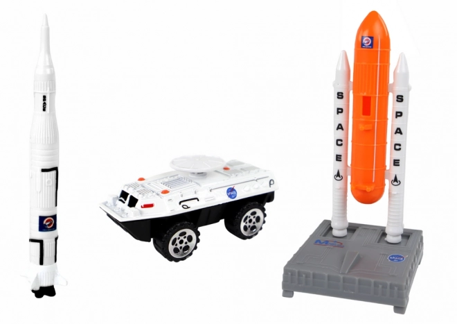 Space Adventure Toy Set with Rocket and Truck