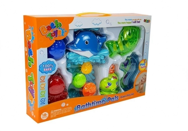 Bath Set with Dolphin and Sea Animals