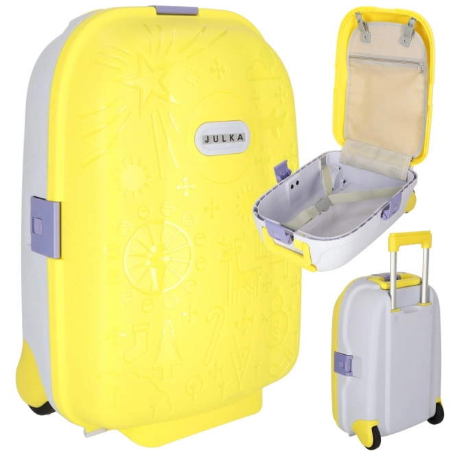 Children's Yellow Cabin Suitcase with LED Wheels