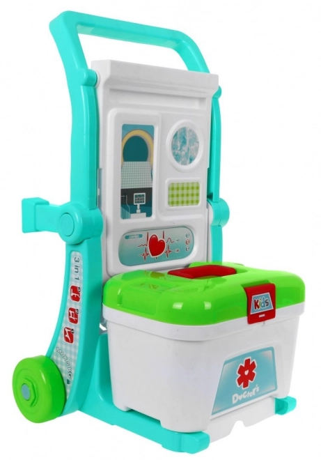 Portable Children's Medical Playset with Suitcase and Cart