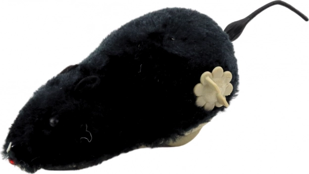 Wind-up plush mouse toy for children and cats