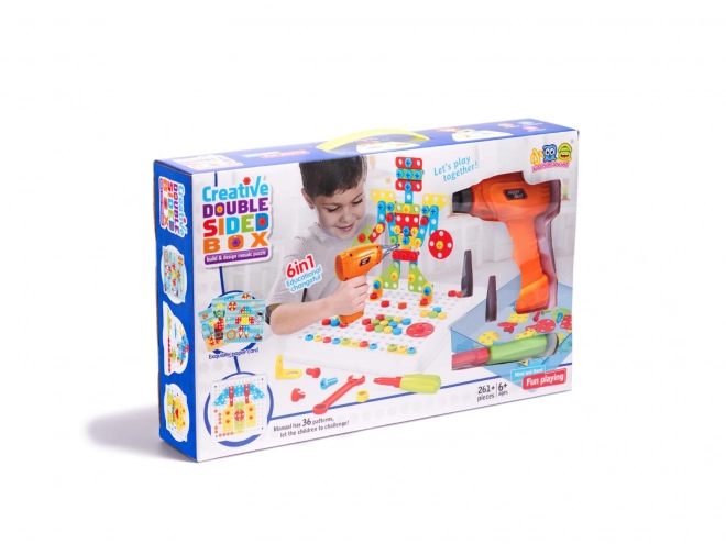 Educational Construction Set with Drill in Case - 261 Pieces