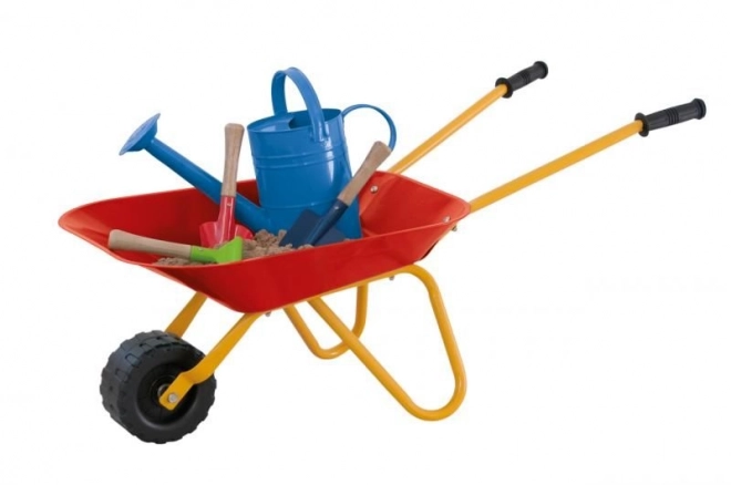 Red Metal Wheelbarrow for Kids