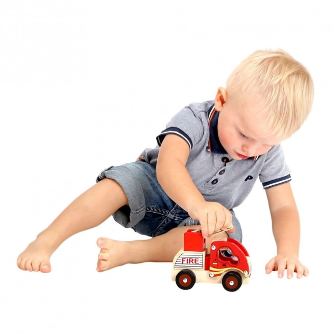 Wooden Fire Truck Toy for Kids