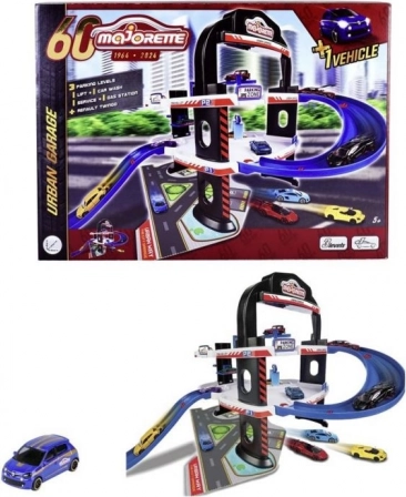 Majorette City Garage 60th Anniversary, 3-Story Parking Complex with Renault Car 1:64