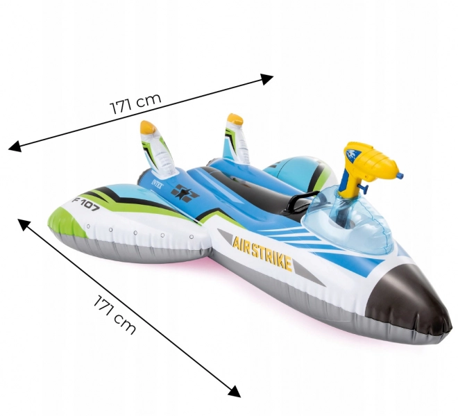 Inflatable airplane with water cannon, green INTEX 57536
