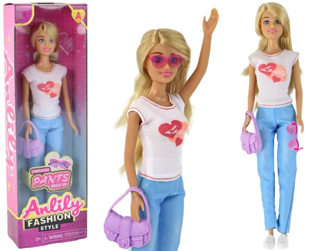 Anlily Doll with Long Blonde Hair and Fashion Accessories