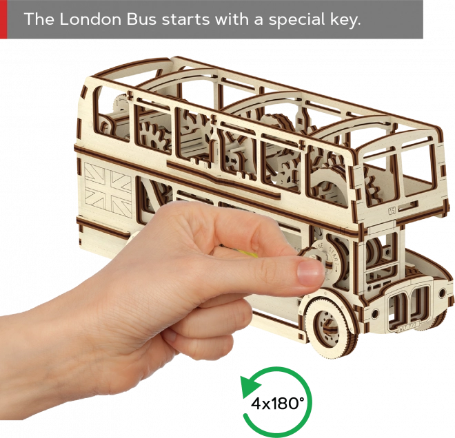 Wooden 3D Puzzle - London Bus