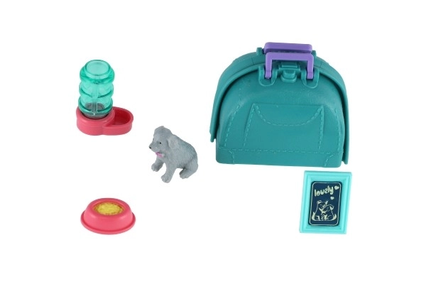 Pet Dog With Portable Plastic Box And Accessories