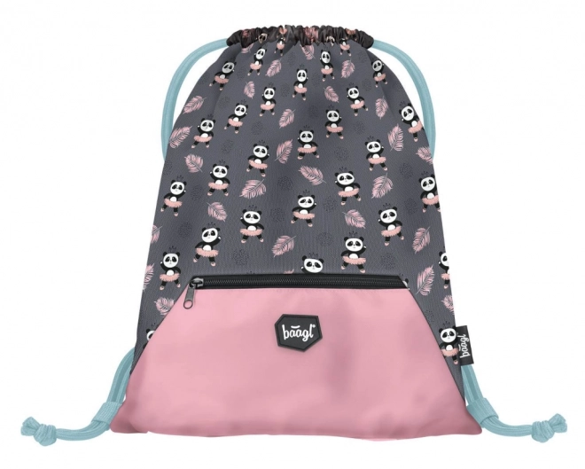 Panda Drawstring Bag with Pocket