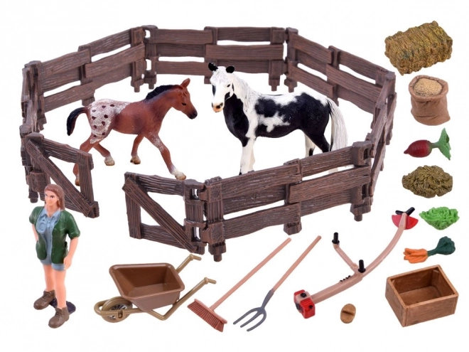 Animal Figurine Set Farm Horses – C