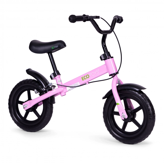 Pink children's balance bike with brake and EVA wheels - Ecotoys