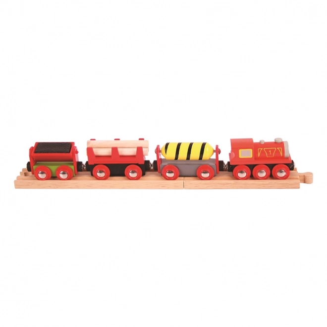 Bigjigs Red Freight Train Set