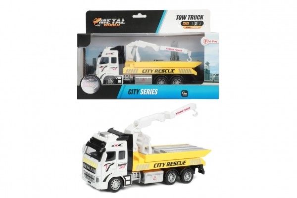 Tow Truck Toy with Pull-Back Action