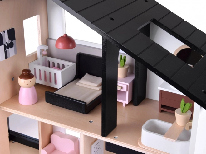 Modern Wooden Dollhouse in Loft Style