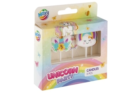 3D Unicorn Cake Candles - Set of 5