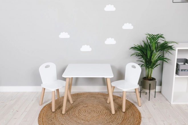 Freeon Wooden Table And Chairs Athena White