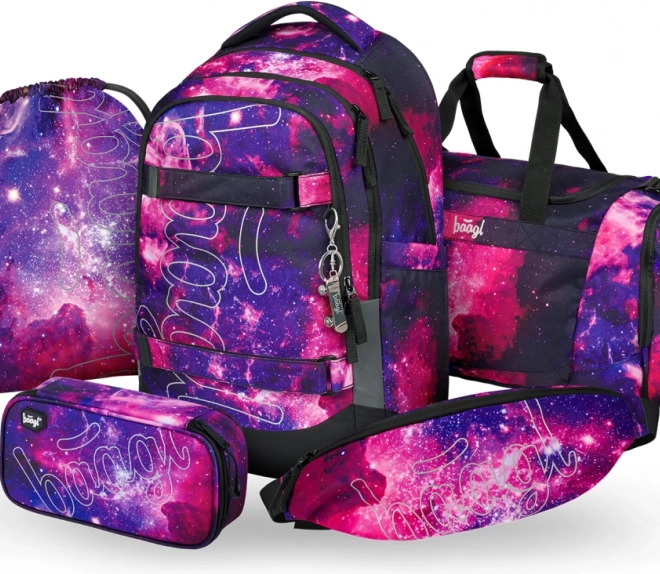 Ensemble Baagl Galaxy: sac à dos, trousse, sac, sac de sport