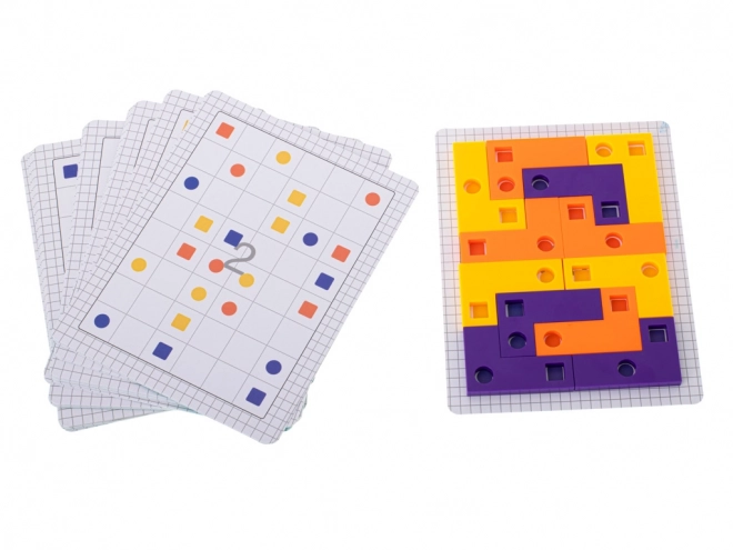 Logical Puzzle Tetris Game with Cards