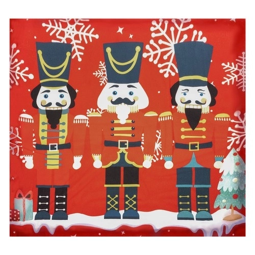 Decorative Holiday Pillow Cover with Nutcracker Design