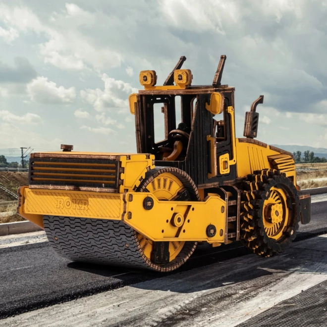 Robotic Wooden 3D Puzzle Road Roller