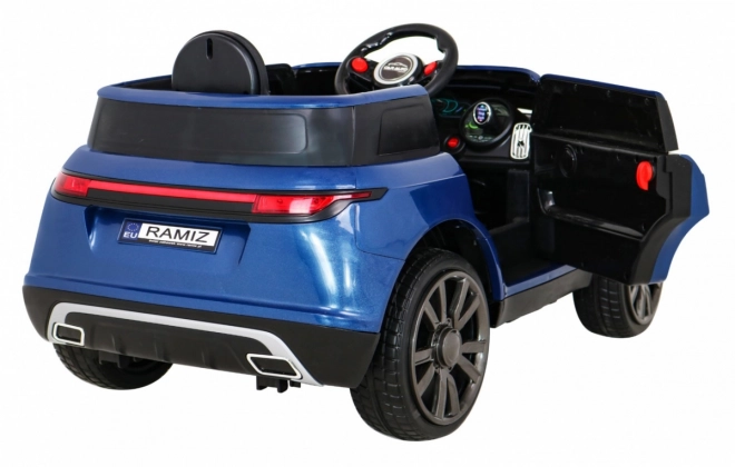 Super-S elektrické auto pre deti + Diaľkové ovládanie + Pomalý štart + EVA kolesá + Zvuky Svetlá – Modré