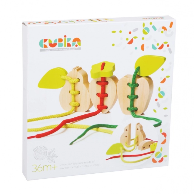 Cubika Wooden Fruit Lacing Toy Set