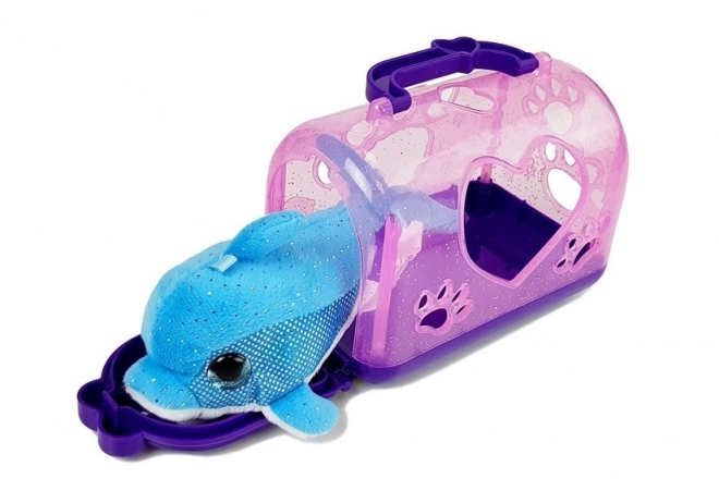 Small Dolphin Plush Toy with Carrier