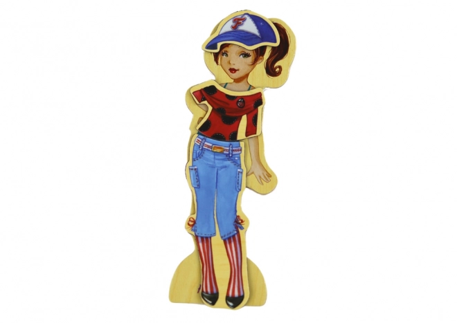 Magnetické puzzle bábiky oblečenie štýlovanie - 65 dielov