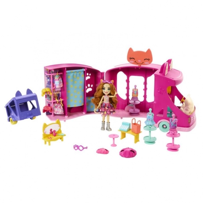 Enchantimals cat fashion boutique play set on wheels