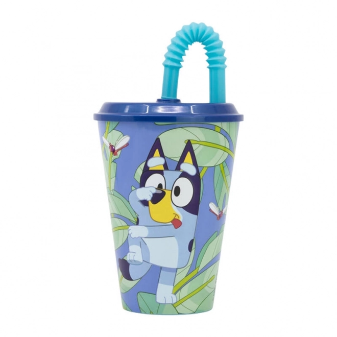 Children's Water Cup with Straw Bluey