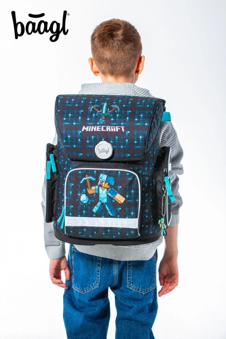 School Backpack Ergo Minecraft Blue Axe